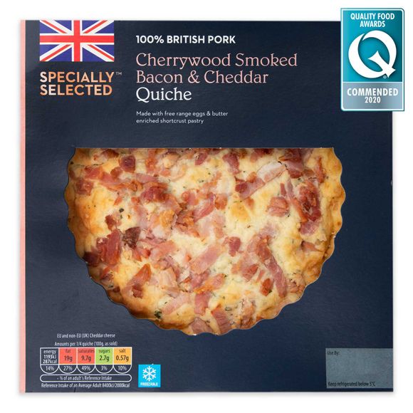 Specially Selected Cherrywood Smoked Bacon & Mature Cheddar Cheese Quiche 400g